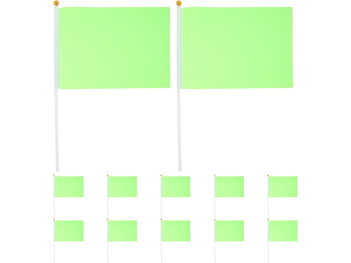 Kichouse 60 Bandeirinhas Verdes Pequenas Mini Flâmulas em Palito para Decoração Faça Você Mesmo, Escola, Clube CHABERLU