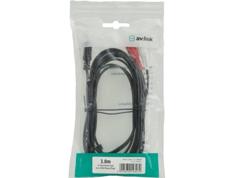 Cabo Jack 3.5mm Macho Para 2 Rca Macho 3m