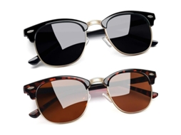 2026-óculos De Sol Polarizados Linjou Semi-rimless Uv400 Unissex Clássicos Vintage 2pcs