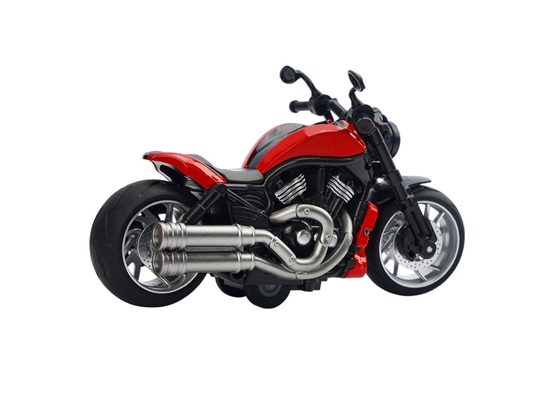 Mali modelo de Motocicleta com Luz e Música 1:12 Réplica de Liga Tração Retrátil Vermelha