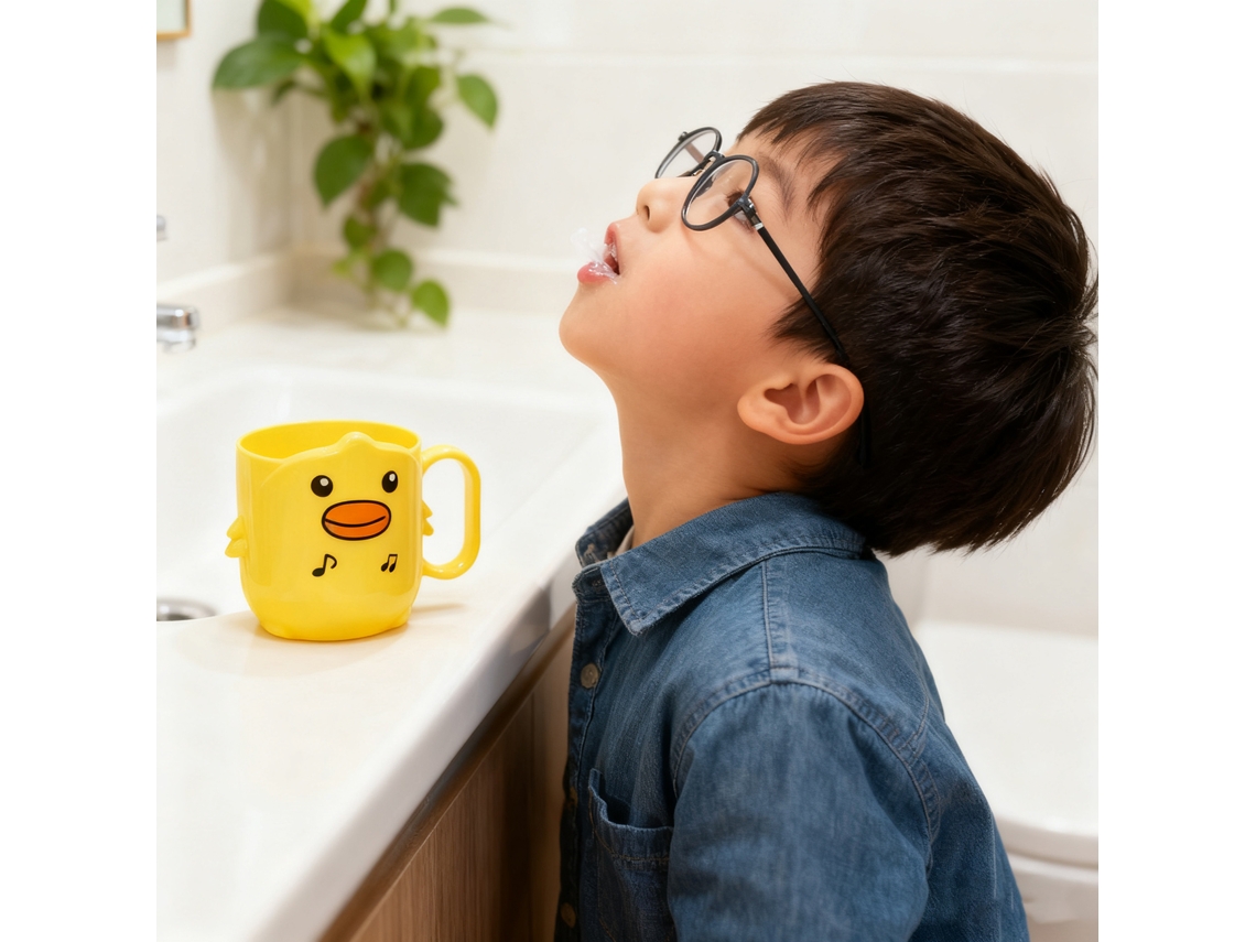 Kids' Toothbrush Cup (cute Cartoon Duck Pattern, Safe Pp Material) Eoocoo