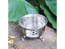 Mali estufa de Aço Inoxidável Portátil Mini Redonda para Camping Tripé Forno a Lenha Churrasco Cozinhar