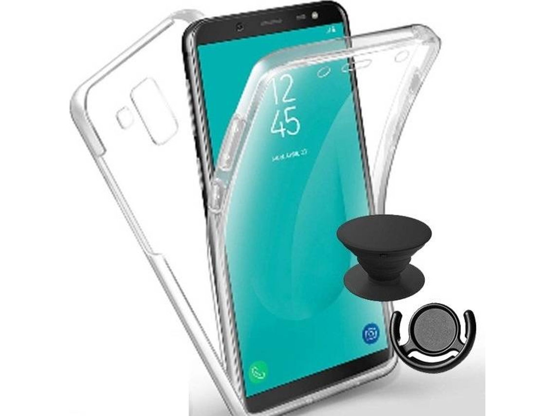 Kit Capa/PopSocket e Suporte PopSocket Preto Samsung Galaxy J3 2017 360º Transparente