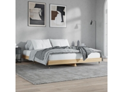 Vidaxl Estrutura Cama S/ Colchão Derivados De Madeira Carvalho Sonoma