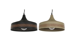 Candeeiro de Teto DKD HOME DECOR Castanho Preto Creme Metal 50 W 35 X 35 X 20 Cm 2 Unidades