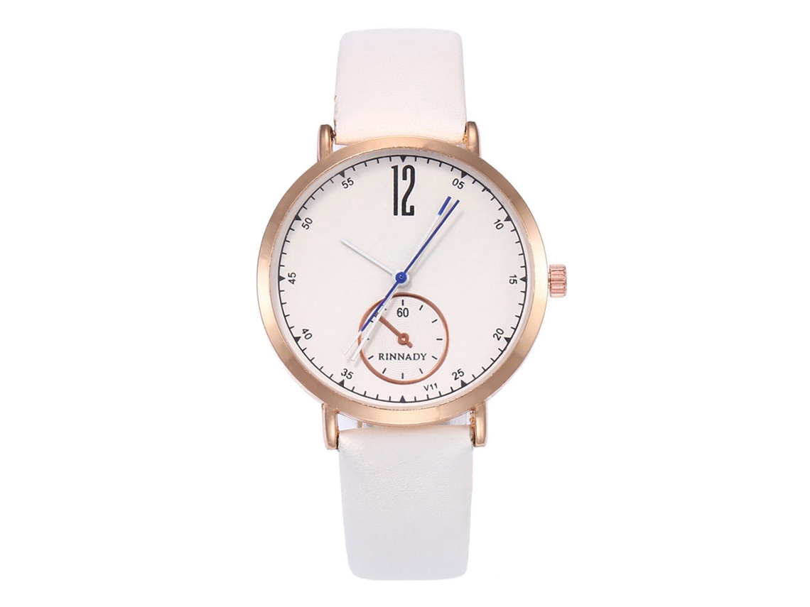 Reloj De Pareja De Cuero Pu Unisex Con Números Árabes Reloj De Cuarzo (blanco)