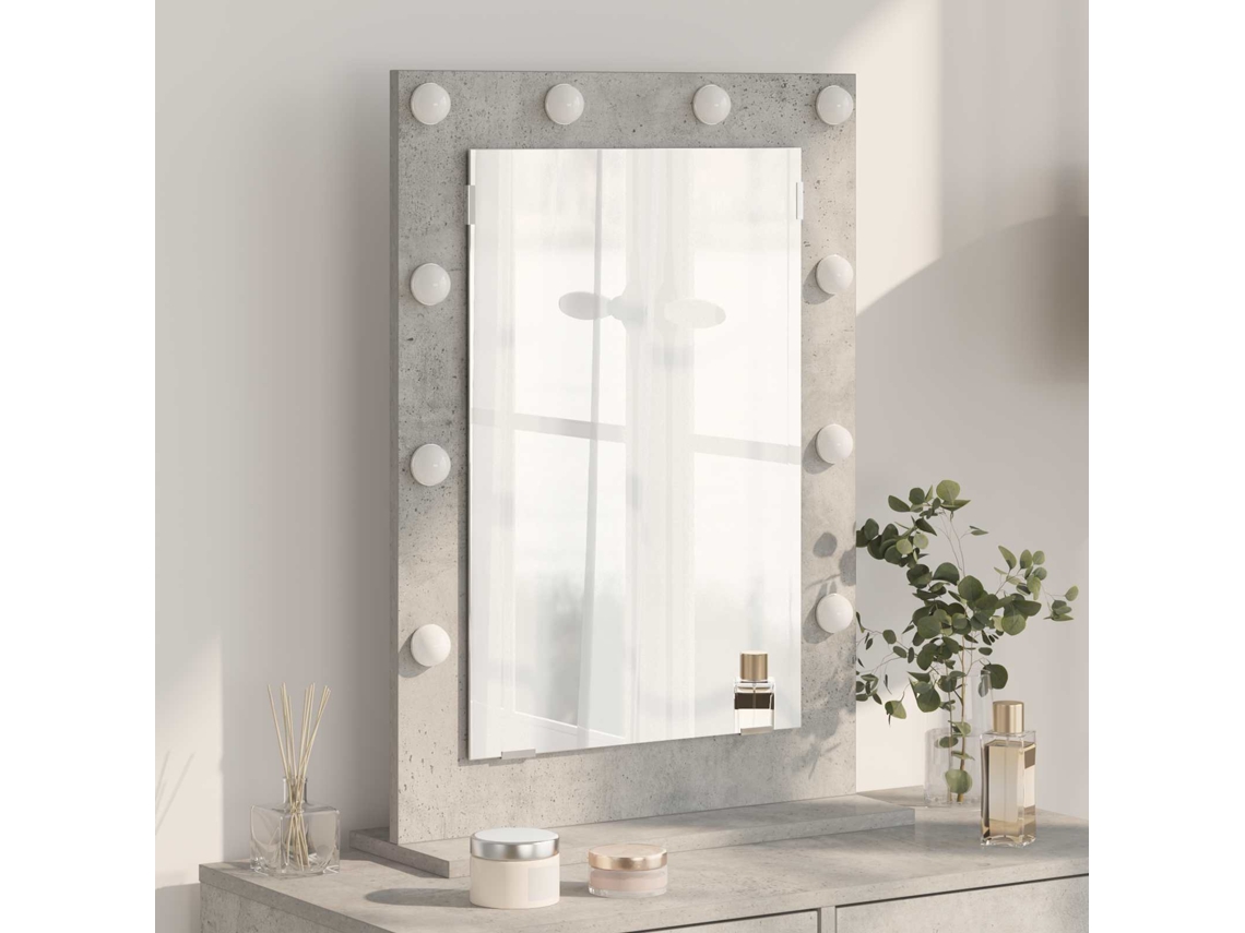 Vidaxl Espelho De Vaidade Cinzento 70 X 50 X 18 Cm Retangular