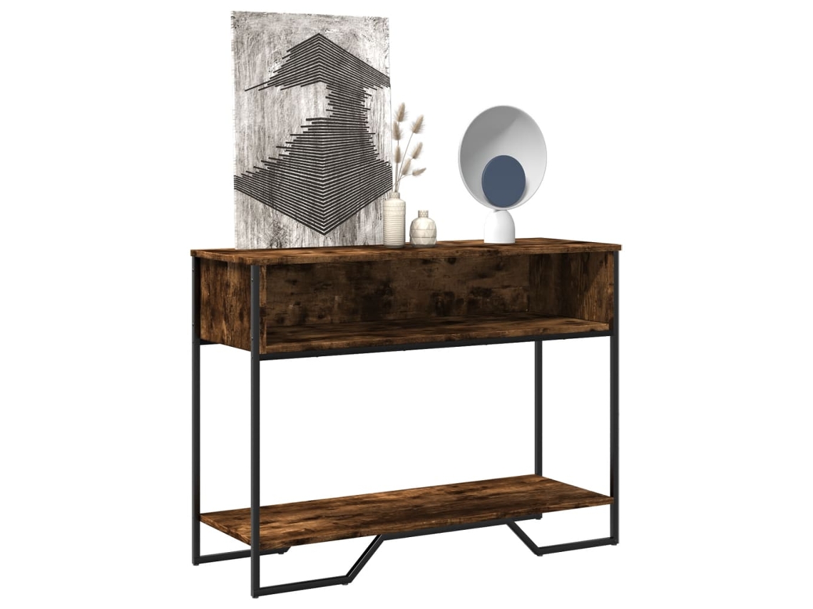 Vidaxl Mesa Consola 100x35x74,5cm Derivados De Madeira Carvalho Fumado