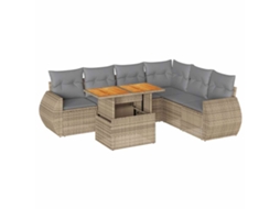 Garden Sofa Set, Garden Sofa Sets Vidaxl Bege Rattan / Vime (n/a)
