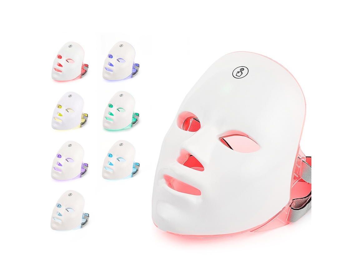 Máscara Facial Recarregável com Terapia de Luz Led de 7 Cores MDUG