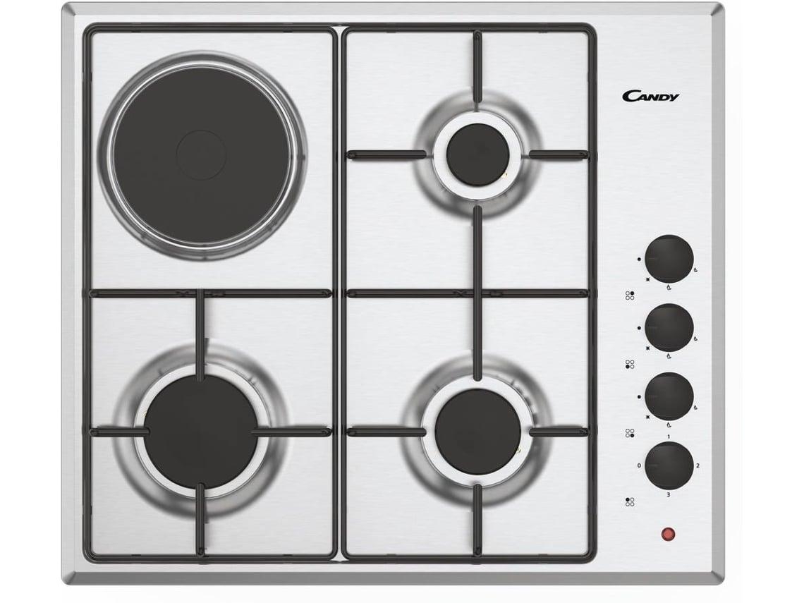 Placa Gás e Elétrica CANDY CMGH31X/1 (Outlet Grade A - Gás Natural e Discos - 58 cm - Inox)