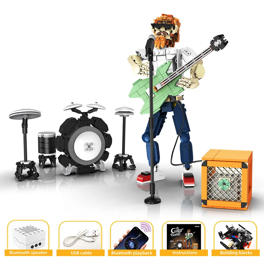 721 Peças De Um Modelo De Um Cantor De Guitarra Errante