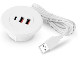 Adaptador De Mesa Redondo Com Usb Integrado Para Carregamento 3