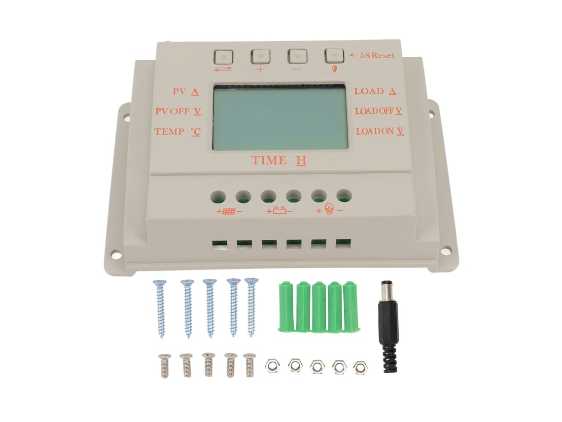 Controlador Solar Mppt de Carga e Descarga com Display Lcd 12v 24v Saída Usb 5v