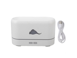 Umidificador Difusor de Óleo com Luz de Chama e Alto-falante Bluetooth S/MARCA branco