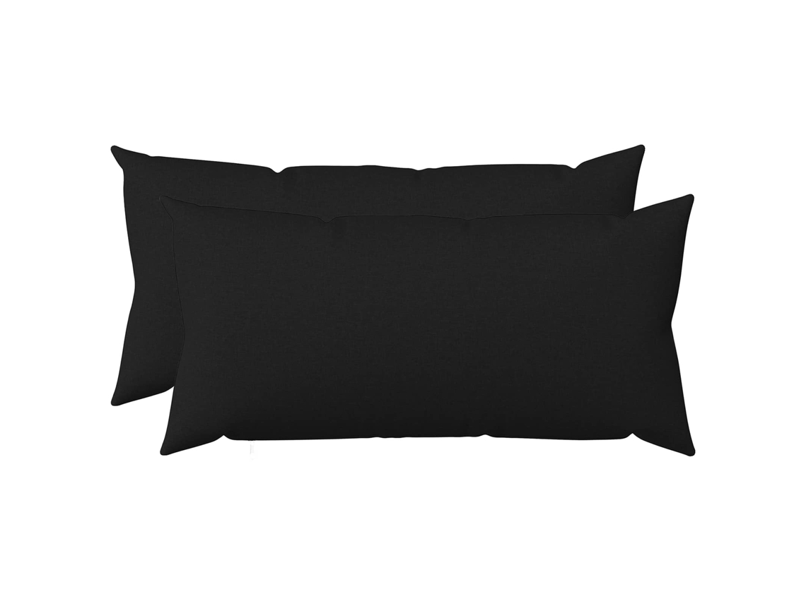 Vidaxl Almofada Com Travesseiro Heerlen 2 Unid. Preto Tecido