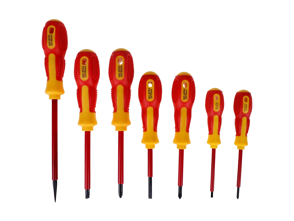 Conjunto De Parafusos Isolados Magnéticos 1000v Para Eletricista Com Pontas Cruzadas/planas