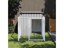 Vidaxl Casota Com Corredor Cinza Claro 110x201x110 Cm Aço Galvanizado
