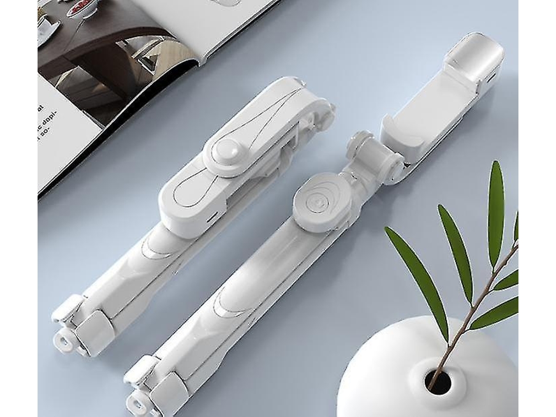Lurelia Tripé Para Selfie Bluetooth, Com Controlo Remoto, Com Luz Led, Até 3 Cm, Rotação 360°, Para Telemóvel, Branco