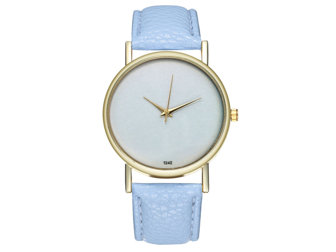 Reloj De Pulsera De Cuarzo Unisex Moda Con Correa De Pu Zhoulianfa Azul Claro
