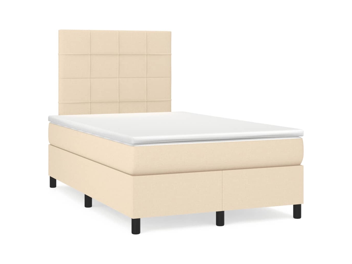 Vidaxl Cama Boxspring Com Colchão 120x190 Cm Tecido Cor Creme