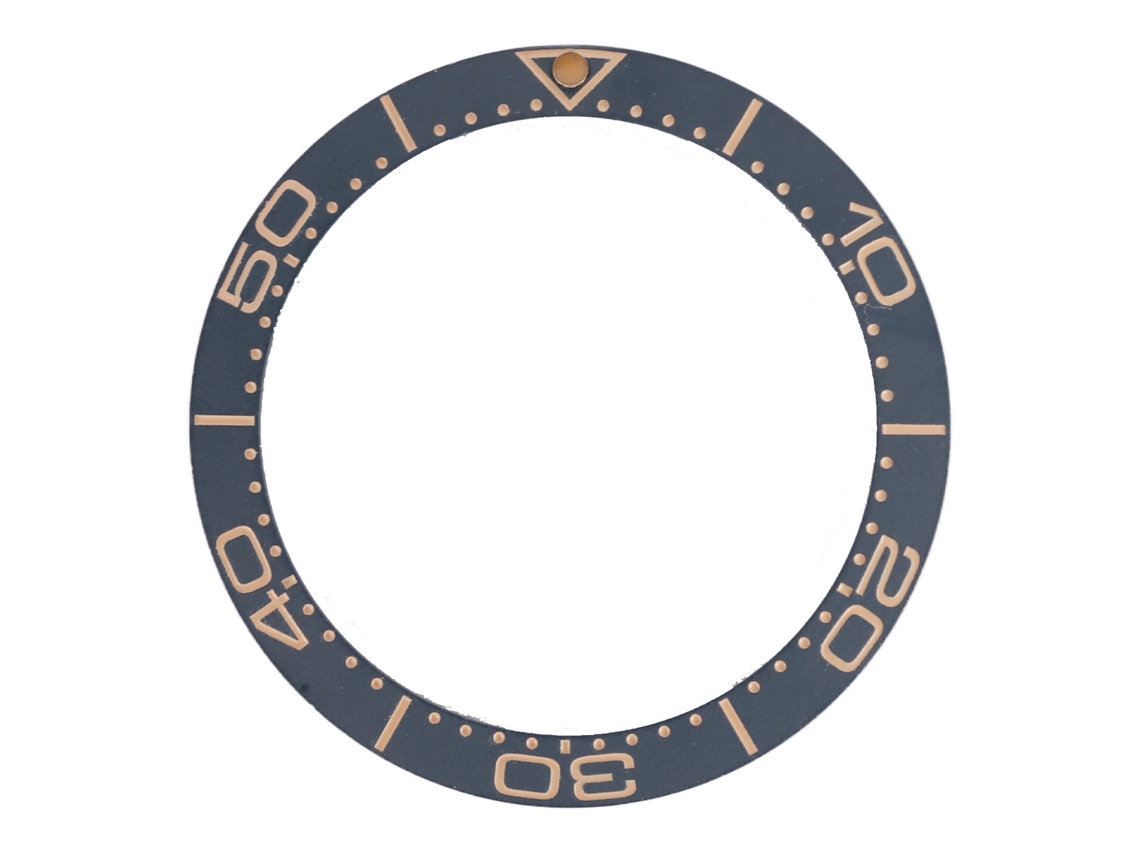 Insert de Bisel de Relógio Cerâmico 38mm para Substituição com Efeito Sand Blast Azul Escuro