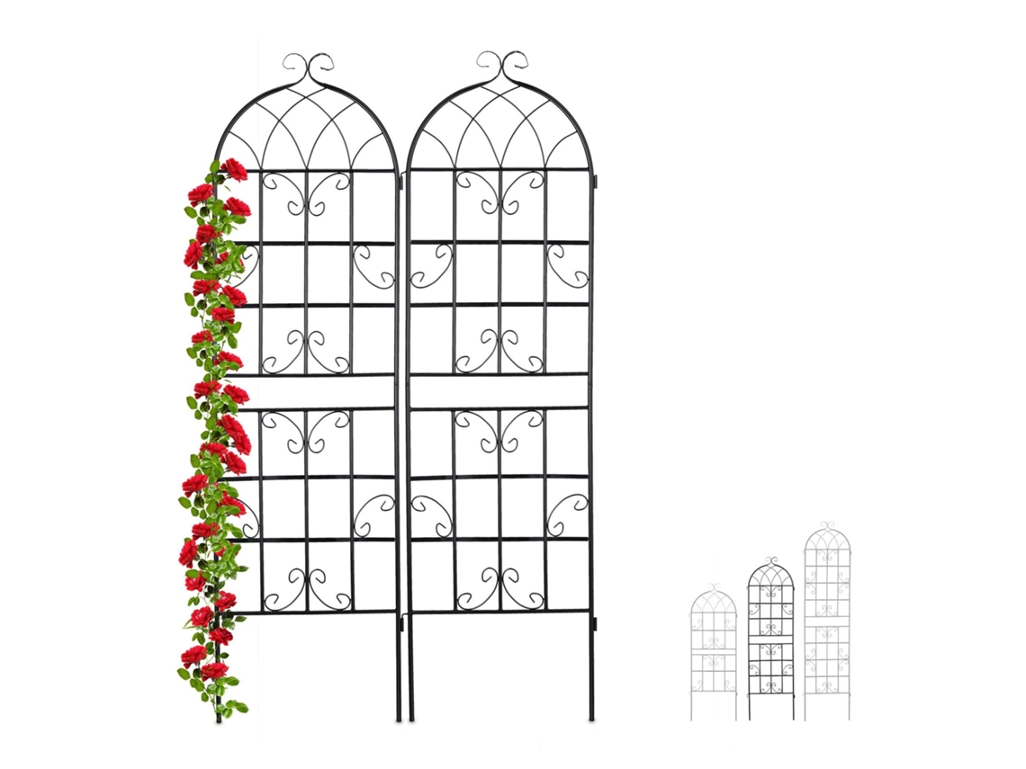 Conjunto Com 2 Treliças Metálicas Rústicas Para Plantas Trepadeiras