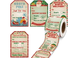 200 Adesivos De Natal Com Motivo De Papai Noel Design Vintage Aquaforge