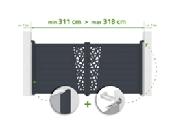 Portão Batente Ajustável 3m Cervina Ruivo H.140cm Alu CASANOOV