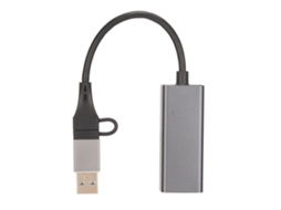 Adaptador Ethernet Usb C Tipo C Para Rj45 10/100/1000mbps Suporte Usb 3.0 2.0