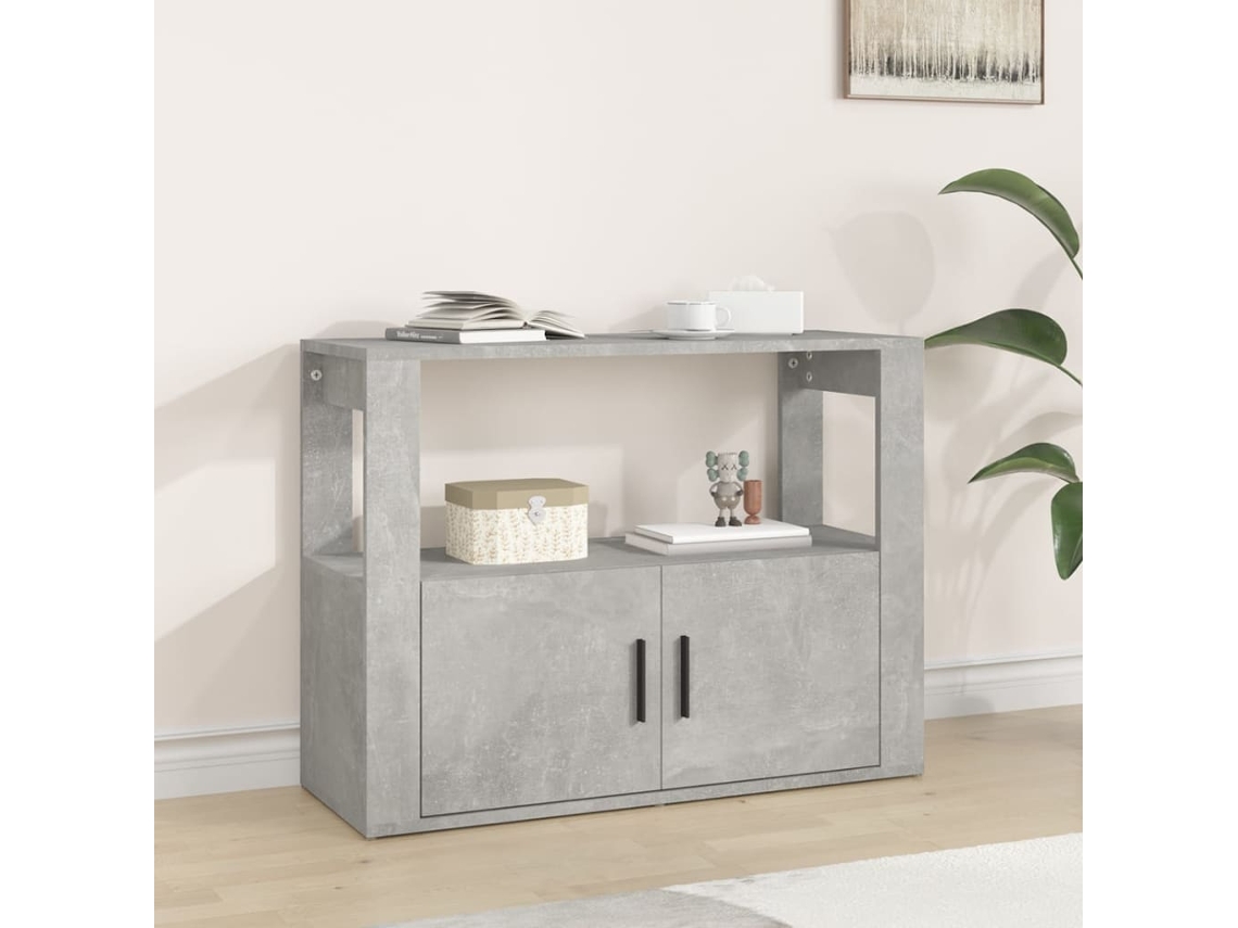 Vidaxl Aparador 80x30x60 Cm Derivados De Madeira Cinzento Cimento