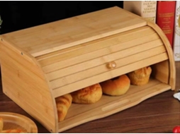 sc Caixa De Pão, Creative Home, Cores Primárias, Faia, 38x28,5x17,5 Cm, Tampa De Enrolar