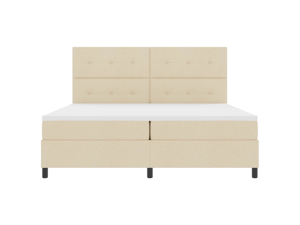 Conjunto 1 Cama Box Vidaxl Creme Tecido (200 X 200 Cm)