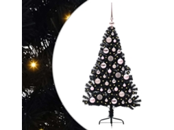 Conjunto 1 Decoração De Árvore De Natal Vidaxl Preto Pvc (120 Cm)