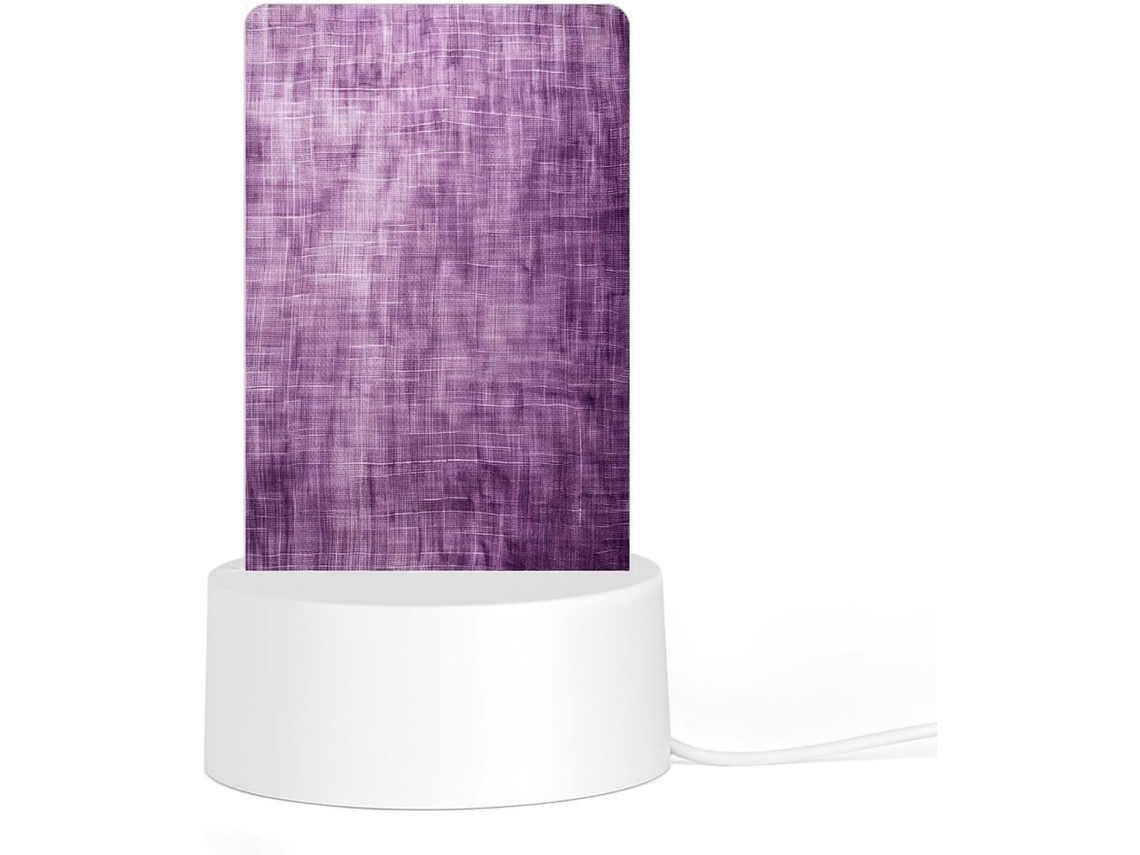 Luminária noturna de LED em acrílico com plugue e base de plástico reciclado, com estampa clássica de linha vermelha.