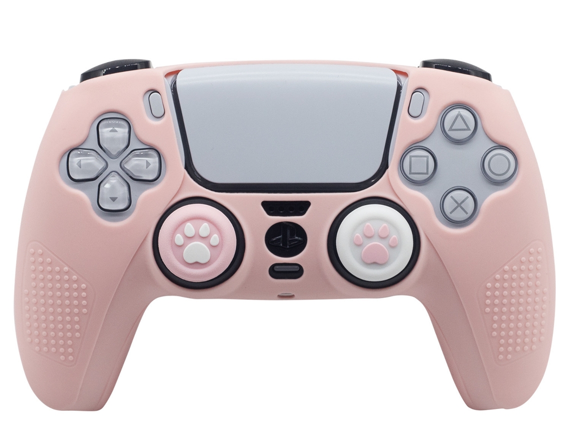 Capa para Controle de PS5 Atualizada com Protetor de Joystick Rosa BRILVIBERA