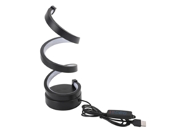 Lâmpada de mesa LED em espiral de 3 cores regulável moderna decorativa USB | S/MARCA