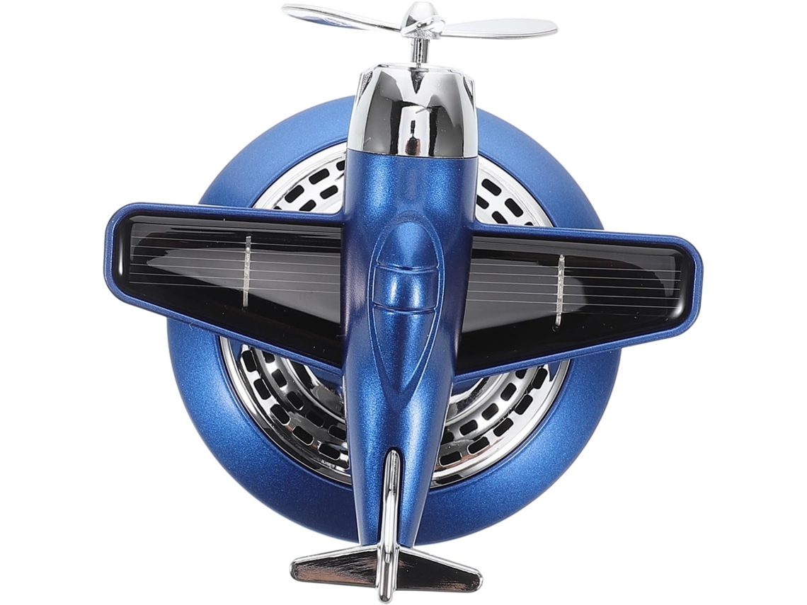 Difusor de fragrâncias para carro com design de avião, alimentado por energia solar, acessório decorativo.