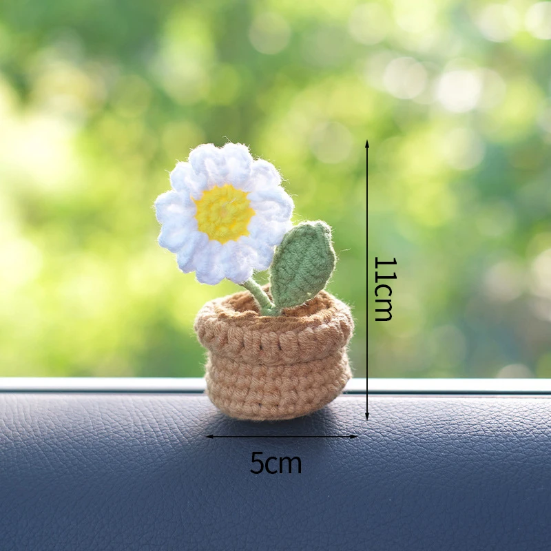 Presentes Com Plantas Em Vasos De Crochê, Enfeites Artificiais Para Vasos De Flores, Buquês De Crochê Prontos.