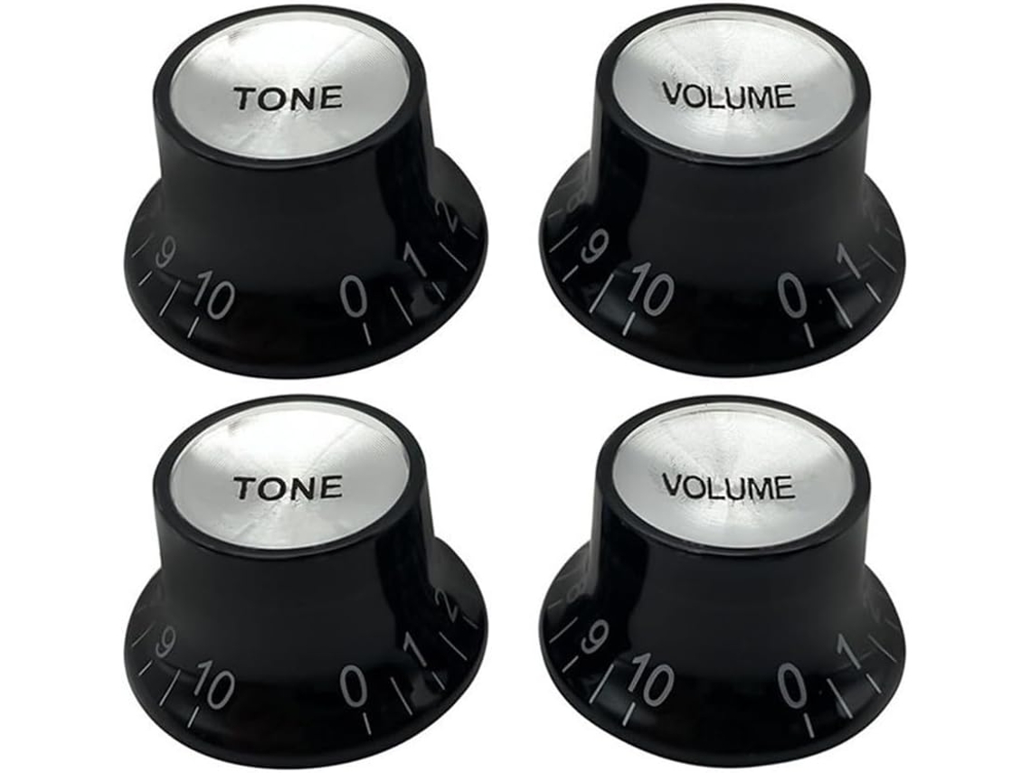 Botões De Guitarra Elétrica Estilo "top Hat" – 2 De Volume E 2 De Tom –