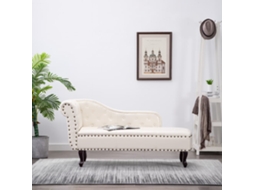 Vidaxl Chaise Longue Couro Artificial Branco Nata