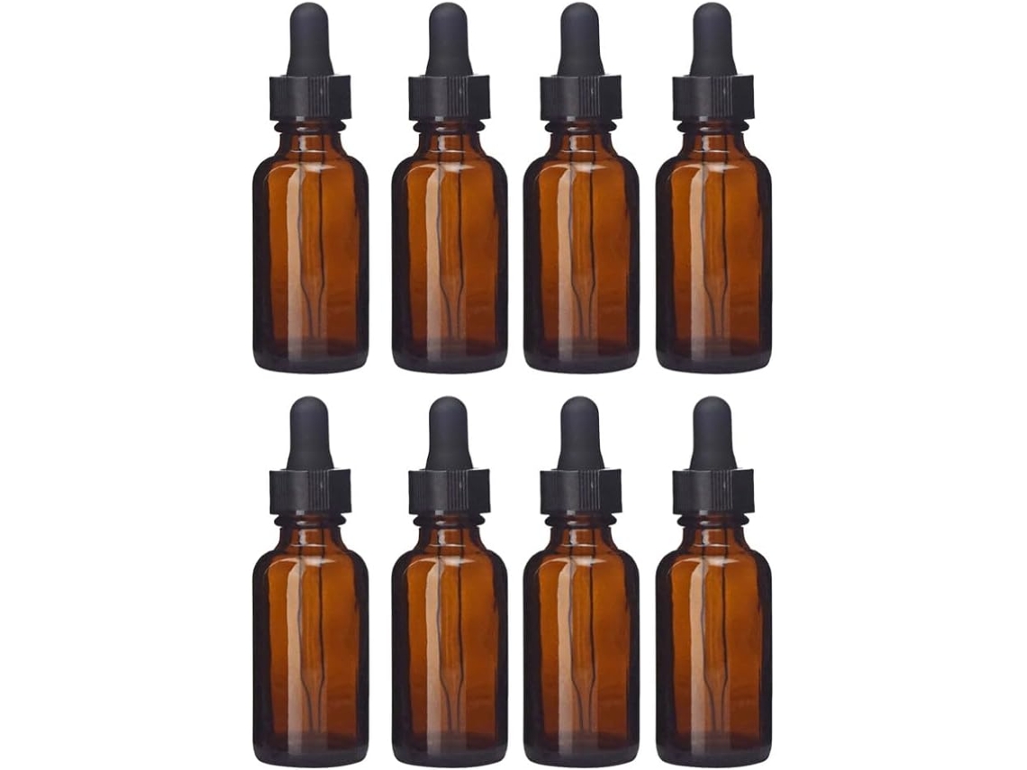 Conjunto De 8 Frascos De Vidro Para Óleos Essenciais