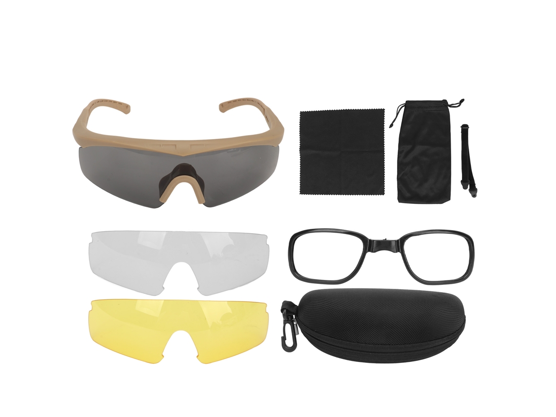 Óculos de Proteção UV para Atividades ao Ar Livre, Militar, Motociclismo e Ciclismo, Windproof, Proteção para Homens e Mulheres, Khaki | S/MARCA