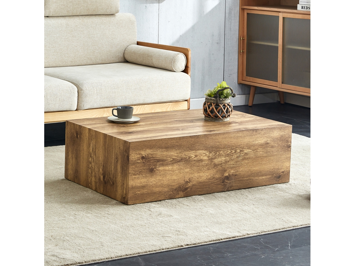 Mesa Centro Retangular Mdf 90x50x30cm Pés Antiderrapantes