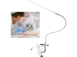 Luminária De Mesa Led Com Clipe Zyyini, Ideal Para Manicure, Leitura E Tatuagem Possui Braço Longo Giratório Multiângulo