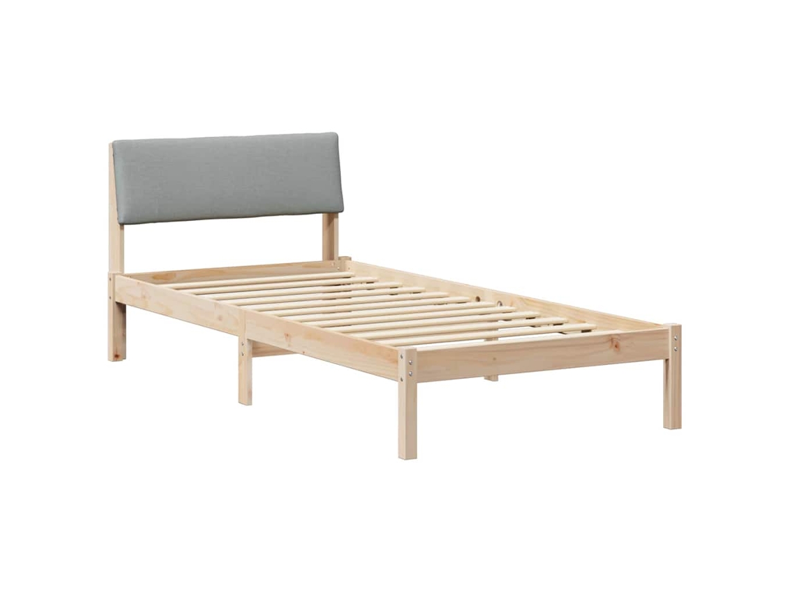 Estrutura da Cama Marrom e Cinza Claro 100 X 200 Cm MAISON EXCLUSIVE