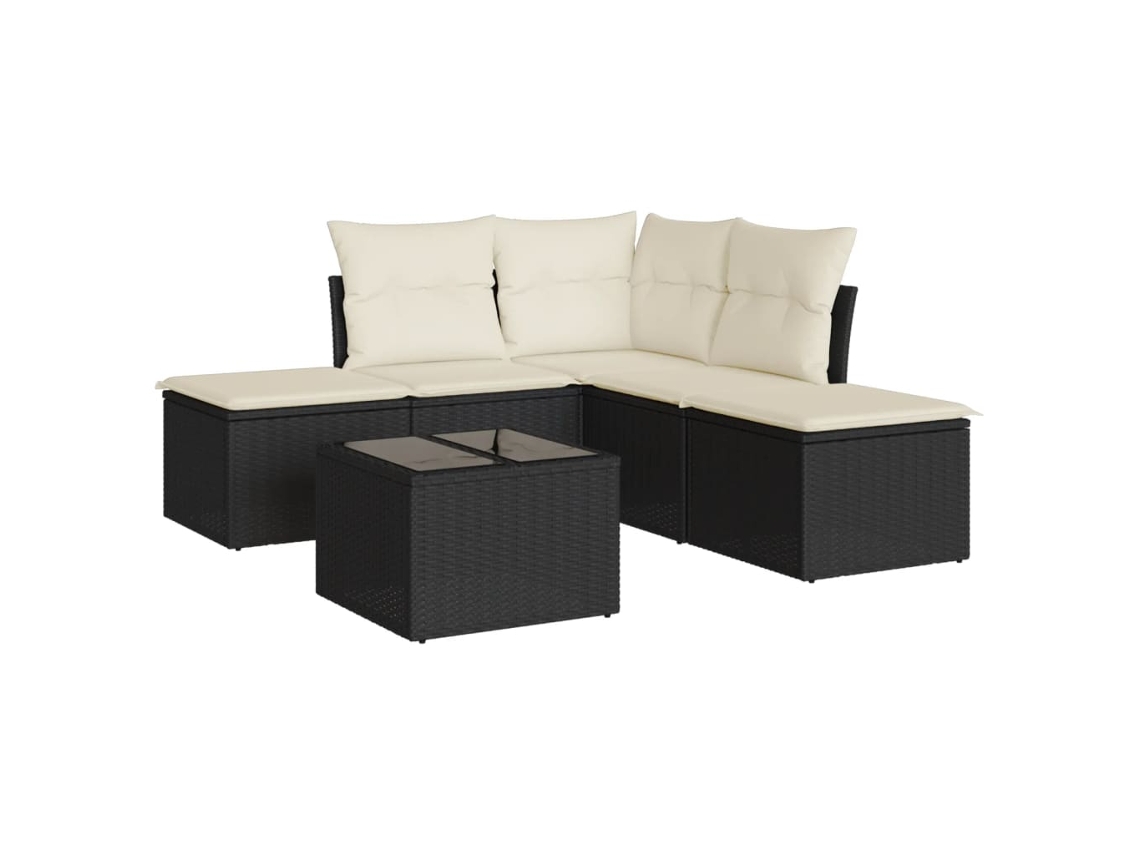 Garden Sofa Set, Garden Sofa Sets Vidaxl Preto Rattan / Vime (n/a)