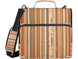 Pasta Organizadora Com 3 Argolas E Alça, Vários Bolsos Documentos E Arquivos, Design Ocidental, Escritório E
