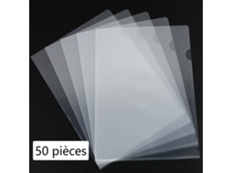 Folhas transparentes para documentos A4, protetores de arquivos, películas protetoras para papéis de escritório, pacote com 50 unidades.