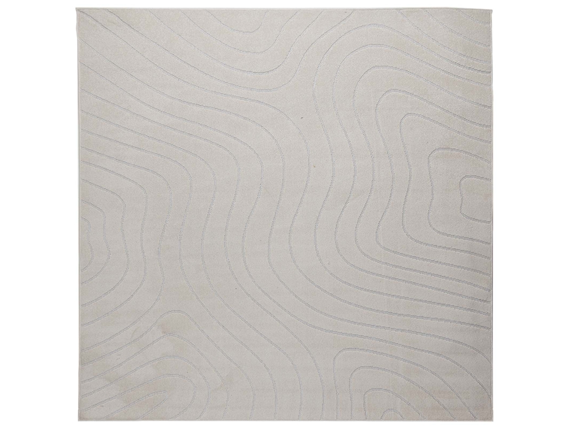Vidaxl Tapetes De Área Quadrado Palmeras Creme 200 X 200 Cm Poliéster